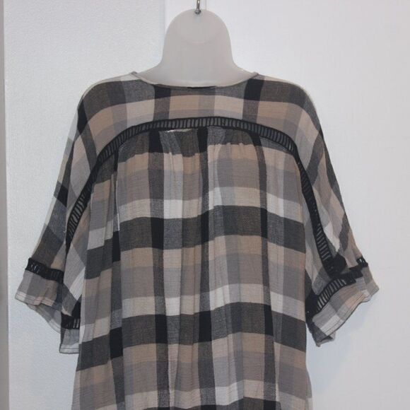 Maeve / Anthropologie Plaid Oversized Tunic Size Small - Picture 3 of 14